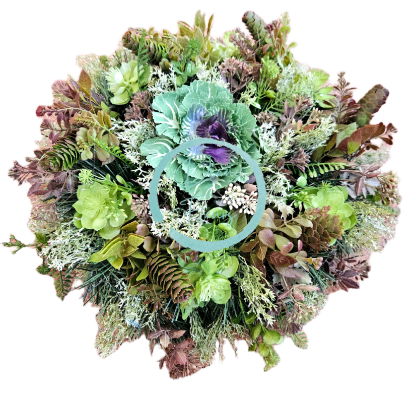 Изкуствен венец, декориран в естествен стил 43 см AS1036