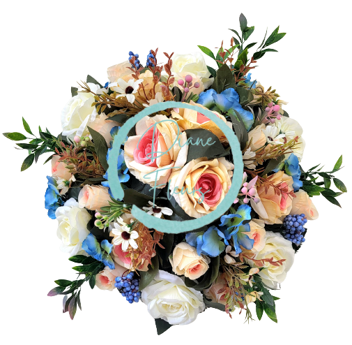 Artificial Wreath Roses, Hydrangeas and Accessories Ø 45cm