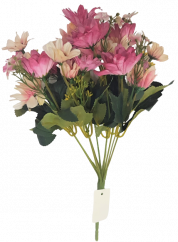 Artificial Marguerites Bouquet "9" Pink 12,6 inches (32cm)