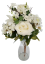 Kremowy bukiet róż, hortensji i lilii 47 cm sztuczny