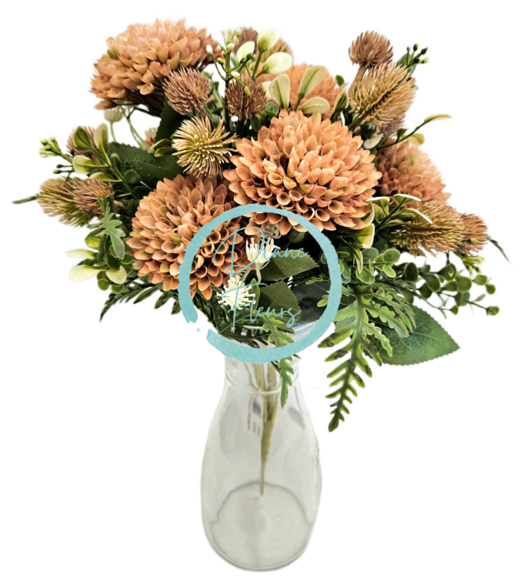 Bukiet Oset i akcesoria 40cm sztuczny brązowy