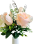 Umělá kytice Růže & Lilie x12 48cm lososová umělá