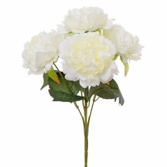 Pivonky Peonie kytica 40cm krémová umelá