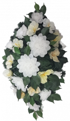 Artificial Sympathy Wreath 60cm x 30cm Dahlia & Gladiolus & Accessories