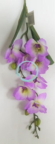 Orchidea větev "7" fialová 60cm umělá