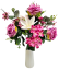 Trandafiri & Hortensie & Crini Buchet violet 47cm flori artificiale