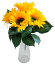 Buchet artificial de floarea-soarelui x5 41cm galben