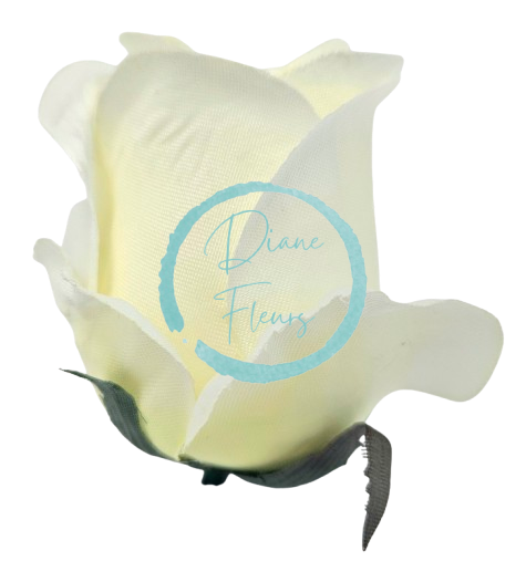 Ruža puk hlava kvetu 8cm x 6cm kremová umelá