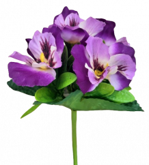 Artificial Pansies Bouquet Purple 22cm