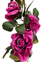 Artificial Roses Flower x6 88cm Burgundy