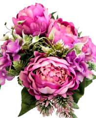 Künstliche Pfingstrosen & Hortensie strauß 46cm Rosa