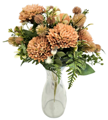 Bogáncs és Kiegészítők csokor 40cm művirág barna