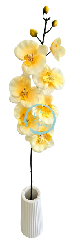 Umělá orchidea kusová 70cm žlutá