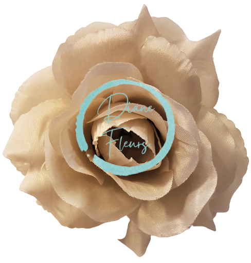 Artificial Rose Head O 3,9 inches (10cm) Beige