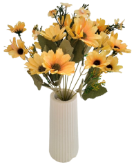 Artificial Marguerites Bouquet x9 32cm Orange