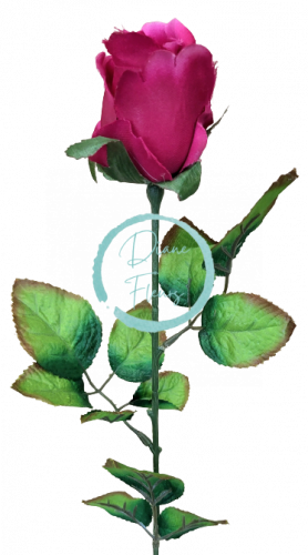 Artificial Rose Bud on stem 64cm Burgundy