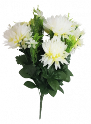 Buchet de crizanteme x9 45cm flori artificiale alb