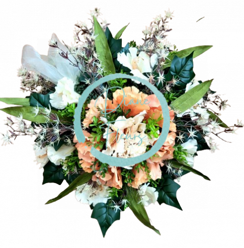 Coroană artificială de pin de lux Decorată exclusiv cu Iris, iederă și accesorii 65cm