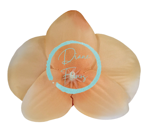 Orchidea hlava kvetu10cm x 8cm broskyňová umelá - cena je za balenie 24ks