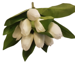 Künstliche Tulpenstrauß x9 Creme 33cm