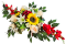 Aranjament pentru cimitir de floarea soarelui, trandafiri, gladiole si accesorii 80cm x 50cm x 24cm