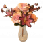 Růže, Kopretiny a Lilie kytice x7 fialová, růžová 44cm umělá