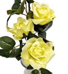 Artificial Roses Flower x6 88cm Light Green