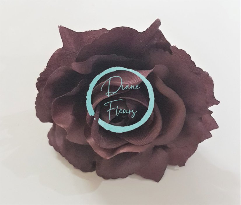 Cap de floare de trandafir O 3,9 inches (10cm) violet inchis flori artificiale