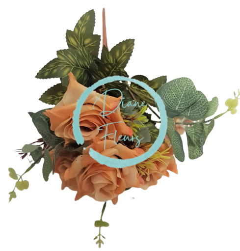 Buket ruže 30cm narančasti umjetni
