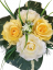 Kompozycja żałobna sztuczne róże i akcesoria 28cm x 15cm