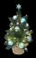 Artificial Christmas tree decorated with Christmas balls and lights 42cm
