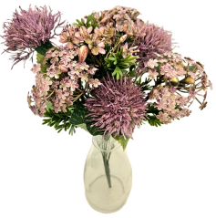 Голям букет от изкуствени лилави магарешки бодил 43 см