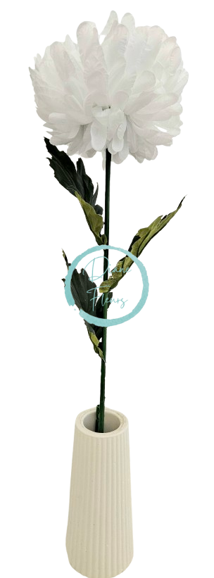 Nová Chryzantéma kusová na stonke Exclusive biela 70cm umelá
