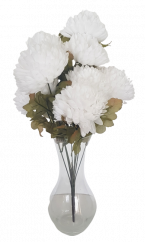 Artificial Chrysanthemum Bouquet x10 53cm White