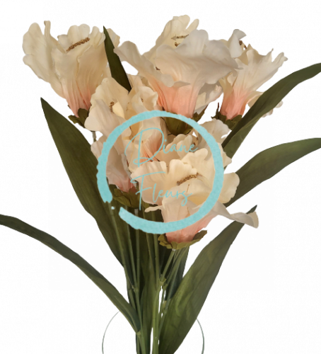 Artificial Iris Bouquet 60cm Cream