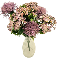 Голям букет от изкуствени лилави магарешки бодил 43 см