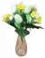 Artificial Tulips & Narcissus Bouquet x12 33cm Cream, Yellow