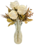 Изкуствен букет от рози и аксесоари 46 см крем