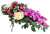 Luxus Díszített betontál fenyőből krizantém, bazsarózsa, százszorszép, orchidea és kiegészítők 78cm x 30cm x 24cm