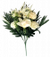 Kytice Chryzantéma & Růže & Orchidea 40cm krémová umělá