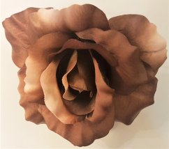 Ruža hlava kvetu O 13cm hnedá umelá