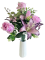 Buchet de Trandafiri & Crini x12 48cm violet flori artificiale