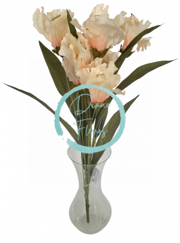 Künstliche Iris Blumenstrauß 60cm Creme