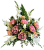 Aranjament funerar din bujori artificiali, gladiole, eucalipt, ciulin și accesorii 58cm x 42cm x 50cm AS1072