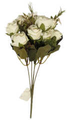 Šopek vrtnic x10 bela 32cm umet