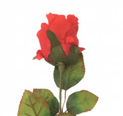 Umjetni pupoljak ruže na peteljci 64cm crveni