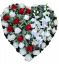 Künstliche Kranz Herz-förmig mit Rosen und Gladiole 80cm x 80cm
