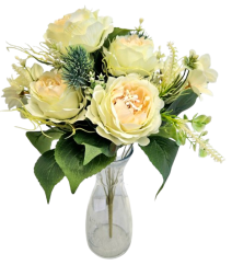 Pivonky & Doplnky veľká kytica 48cm umelá sv. zelená