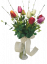 Viazaná jarná kytica Exclusive tulipány, eukalyptus, doplnky 53cm umelá