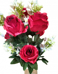 Artificial Roses Bouquet x12 47cm Red